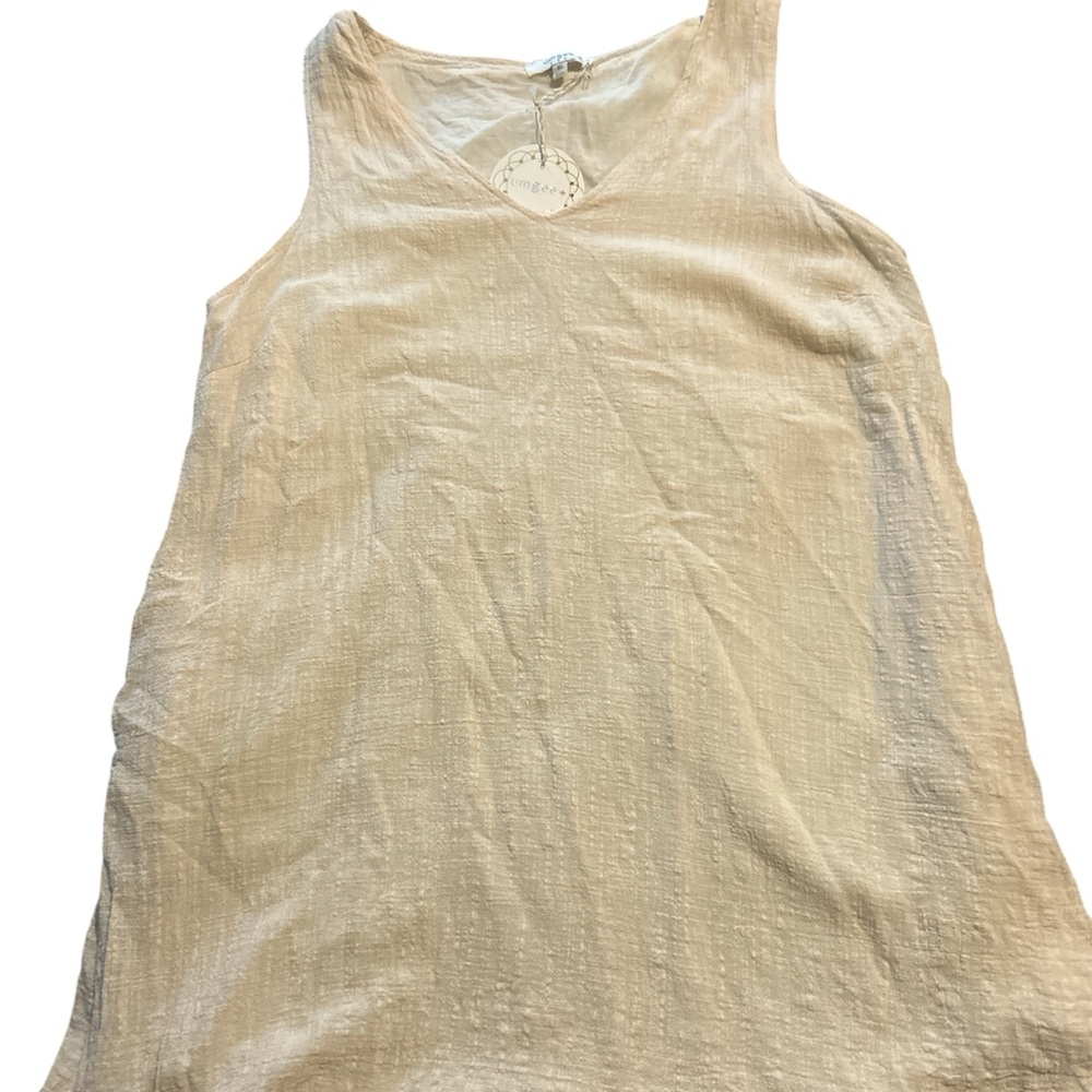 NWT Umgee Beige Sleeveless Shift Dress PTP 23 L 34